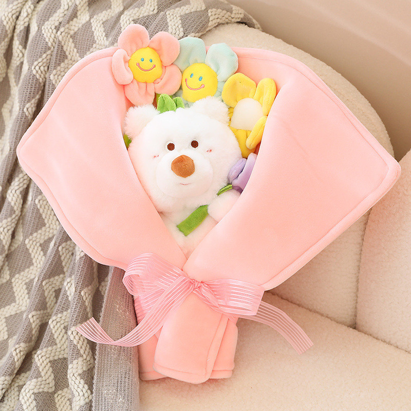 Rose Bear Plush Bouquet - Unique Valentine’s/Birthday Gift for Girlfriend, Wife & Best Friends