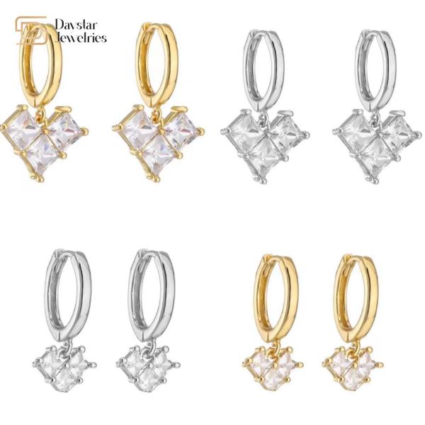 Buy cheap Women Diamond 18k White Gold Plated Earrings Cubic Zirconia Charm Pendant from wholesalers