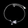 Buy cheap Plated Rhodium 925 Cubic Zirconia Heart Bracelet Sterling Silver Charm For Lady from wholesalers