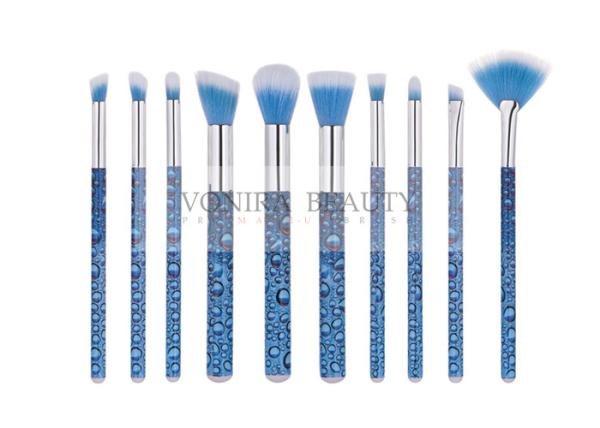 Buy cheap Eye Catching Blue Mass Level Makeup Brushes , Face And Eye Brush Set Water Look Handle from wholesalers