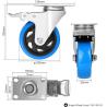 Buy cheap 194mm Height Total Lock Brake Type 3 Ton Heavy Duty PU Caster Wheel for Heavy Duty Industrial Applications from wholesalers