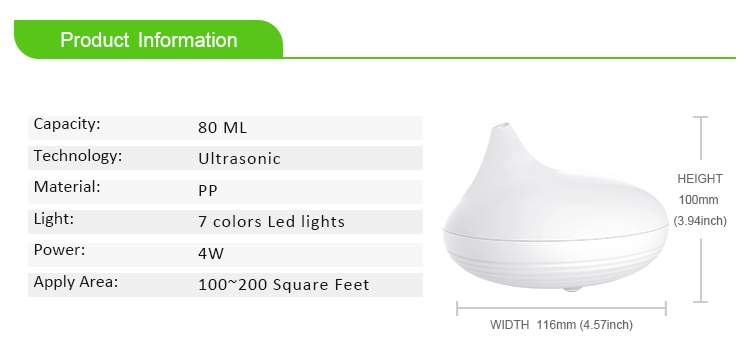 Personal Ultrasonic Cool Mist Aroma Diffuser With LED Night Light