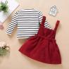 Buy cheap 110cm Two Piece Summer Children'S Clothing Braces Skirt Casual Striped Long Sleeve Striped Top from wholesalers