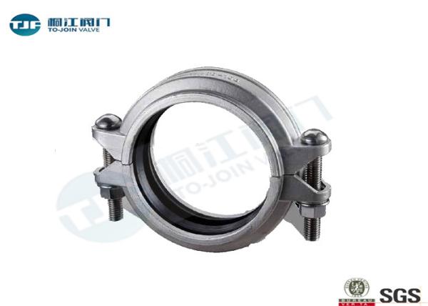 Buy cheap Flexible Grooved Pipe Coupling , 76M Stainless Steel Grooved Pipe Clamps from wholesalers