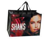 Recycle PP Woven Reusable Pink Shopping Eco Bag With Print Logo