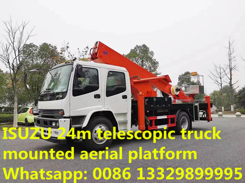 Buy cheap HOT SALE! Customized ISUZU 24m telescopic truck mounted aerial working platform, good price hydraulic bucket vehicle from wholesalers