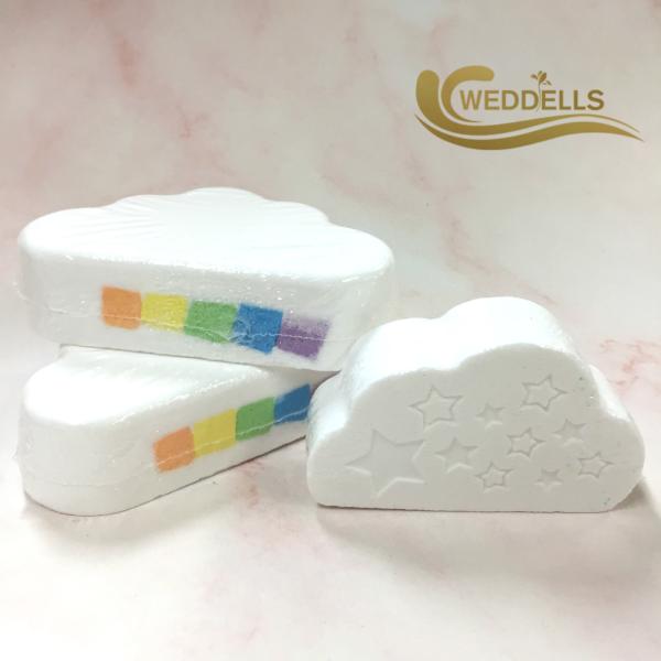 Buy cheap 150g Rainbow Custom Bath Bombs Coconut Essential Oil With Logo Label from wholesalers