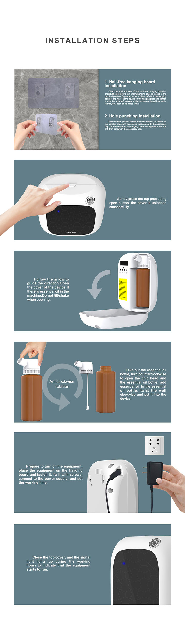 OEM Bluetooth Scent Diffuser 200ml Plastic Portable Oil Diffuser Machine