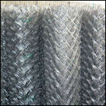 chain-link fence (also referred to as wire netting, wire-mesh fence, chain-wire fence, cyclone fence, hurricane fence, o