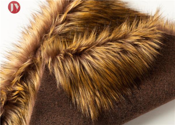 Buy cheap Gold Raccoon Fluffy Faux Fur Fabric , Soft Faux Fur Fabric For Collar 850 Gsm from wholesalers