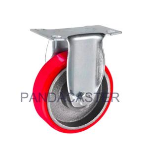 Wholesale Durable Red 4 Inch Polyurethane Wheels , Medium Duty Rigid Caster Wheels from china suppliers