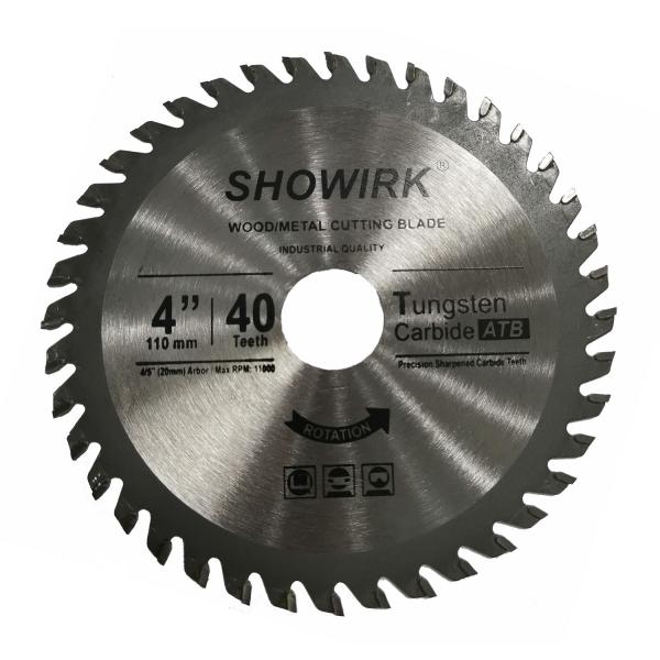 Buy cheap SHOWIRK YG6 Carbide Tipped Industrial Quality 4" TCT Saw Blade with 4/5" arbor for Wood/Metal/Plywood/Hardwood Cutting from wholesalers