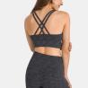 Buy cheap U Shape Neck Cross Back Stripe Womens Sports Bra Shockproof Gathering from wholesalers