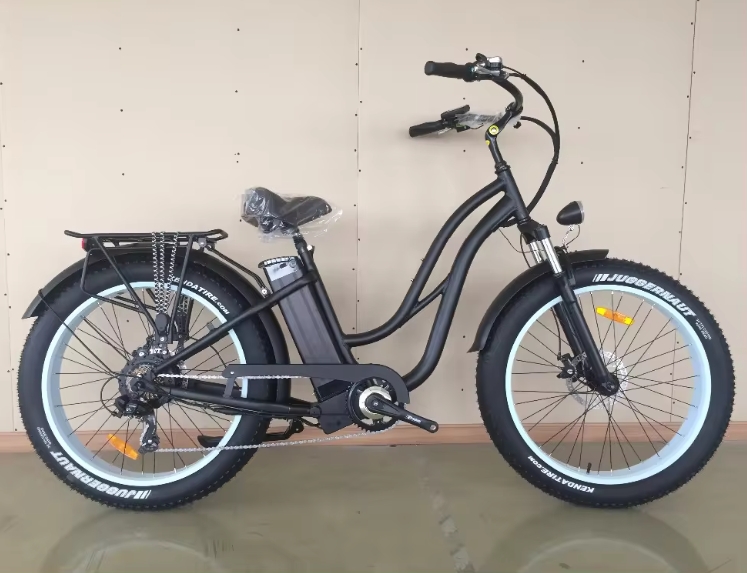 Step Thru Ebike 7 Speed Electric City Bike 48V 500W 750W Electric Bike 26*4.0 Fat Tire Electric Bike For Ladies