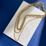 Stainless Steel Gold Layer Diamond Shape Necklace Jewelry Chokers For Women