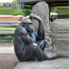 Buy cheap Human sized forest metal animal decoration bronze monkey statue from wholesalers