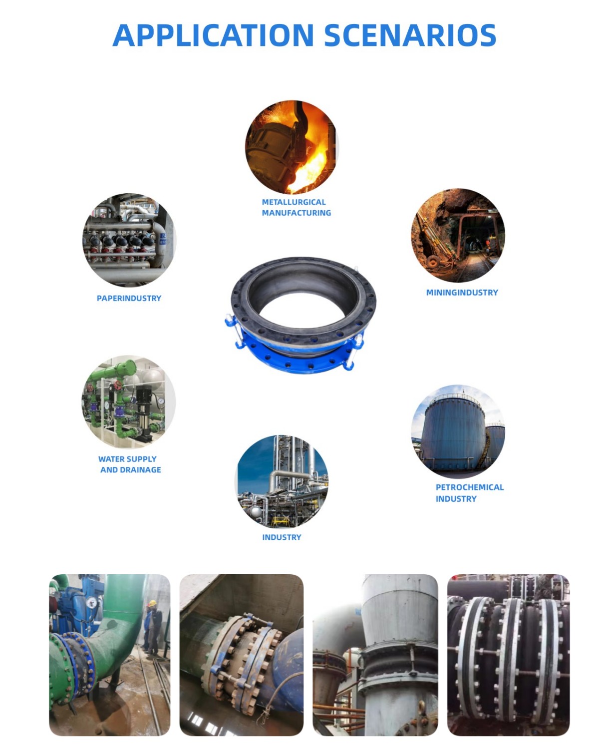 With Limit Switch PTFE Rubber Expansion Joint For Corrosion Resistant Chemical Piping Flexible Design