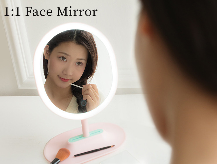 1000mAh Justtide 19*30cm 1x 5x 90° Rotation LED Magnifying Mirror