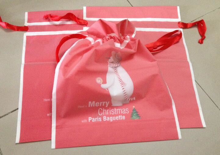 Hotel Travel Biodegradable Laundry Bags Customized Logo Drawstring