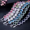 Buy cheap Elegant Prom Party Bracelets Jewelry Heart Shape Bracelets Blue Purple Red Green Yellow Crystal Stone Charm Bracelets from wholesalers