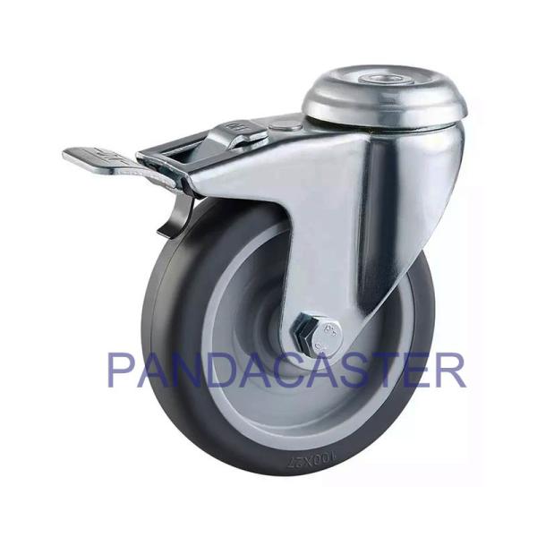 Buy cheap Gray Non Marking Rubber Casters 100mm 4 INCH With Dual Lock from wholesalers