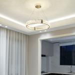 Led Crystal Chandelier For Living Room Creative Design Green Ring Chandelier(WH