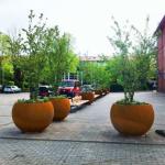 Thickness 1.5mm-6.0mm Large Tall Metal Flower Pots Tall Corten Steel Planter