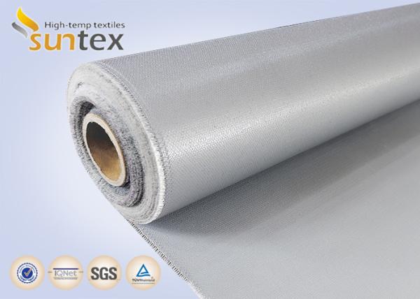 Buy cheap Grey Color Double Sided Silicone Coated Glass Fabric Insulation , Fire Retardant Curtain Fabric from wholesalers