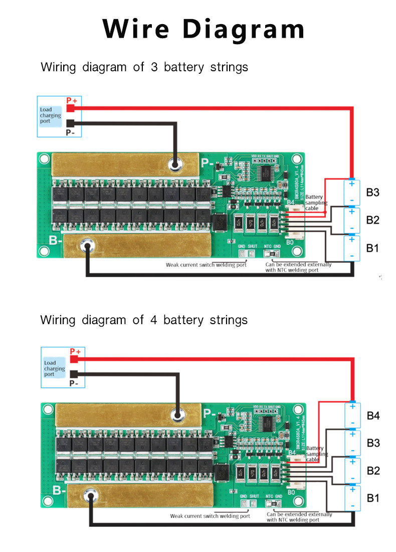 Enerkey 12v 3s 10~80A BMS Lithium Iron Phosphate Li-ion Battery BMS For Fishing Inverter UPS EV Pack