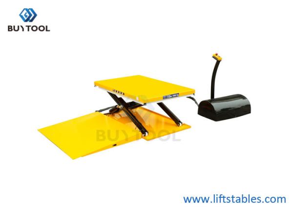 Buy cheap Yellow 860mm 1000KG Low Profile Scissor Lift Table For Pallet Leveling from wholesalers