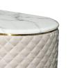 Buy cheap White PU Cover 20mm Marble Top TV Stand Gold Decoration With MDF Drawer from wholesalers
