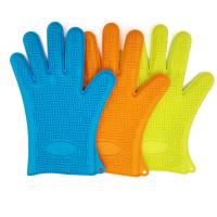 Buy cheap Colorful Heat Resistant Oven Gloves With Fingers / Ageing Resistant Silicone product