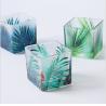 Buy cheap holiday 6x6x6cm square cup glass candle with rainforest pattern candle holder from wholesalers