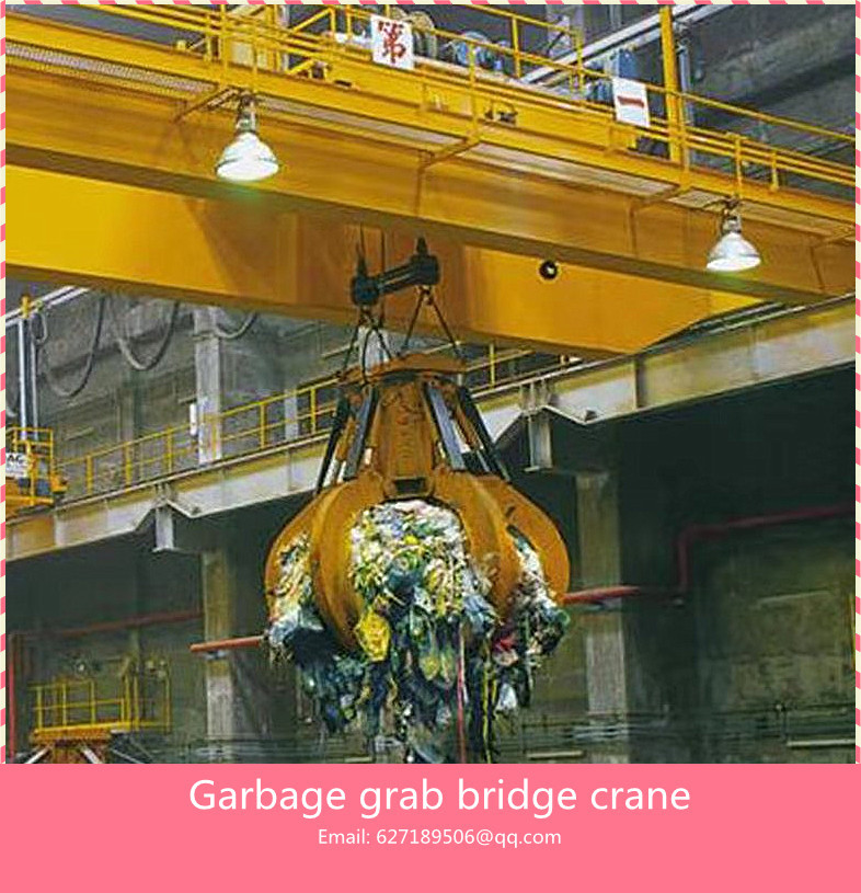 China's high quality and low price 20 ton garbage grab bridge double beam crane, power plant double beam crane, grab dou