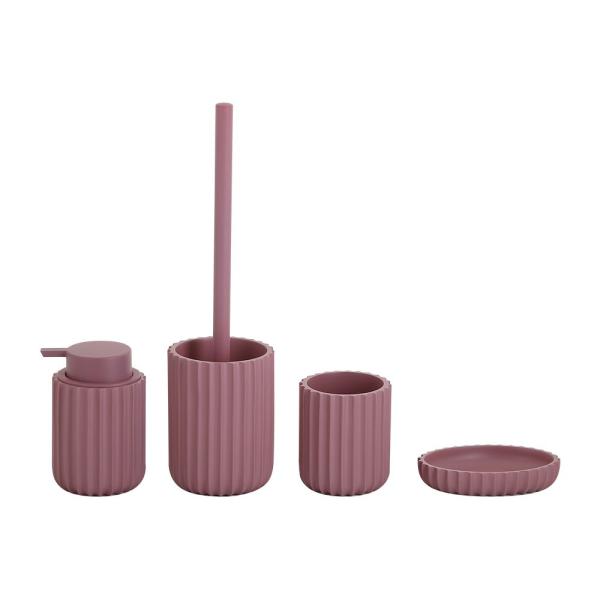 Buy cheap Vertical Stripe Polyresin Bathroom Sets pink color with round shape from wholesalers