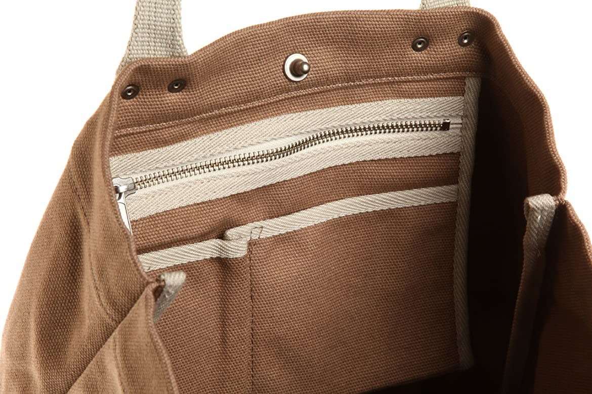 Khaki Cotton Recyclable 35*37*11CM 21oz Canvas Tote Bag