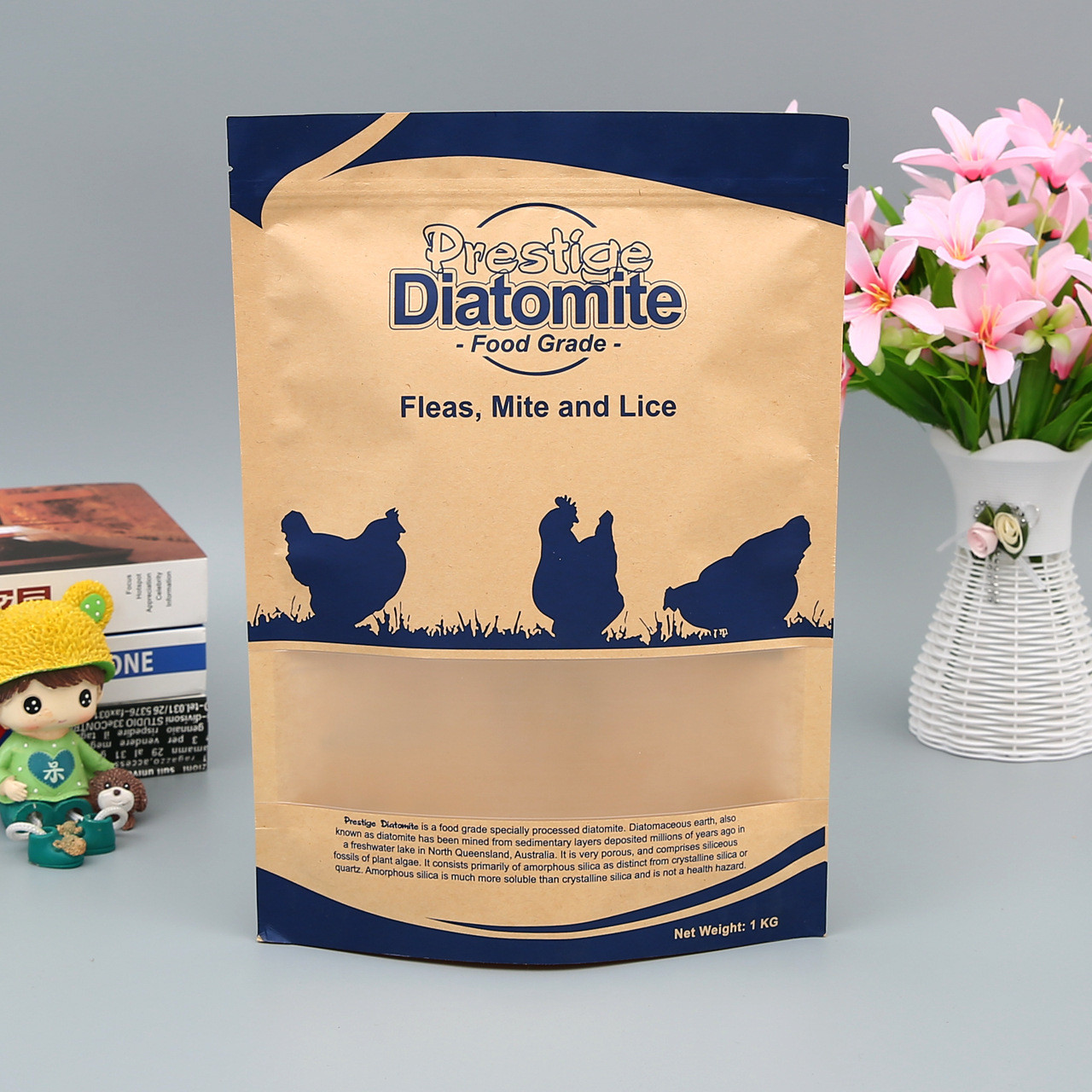 Kraft Paper Sachet Stand Up Pouch Kraft Paper Bag With Window, Sachet Kraft Stand Up Paper Pouch