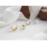 Buy cheap Lanciashow 925 Sterling Silver Stud Earrings Moon Shape Rhodium And Yellow Gold Plated Jewelry from wholesalers