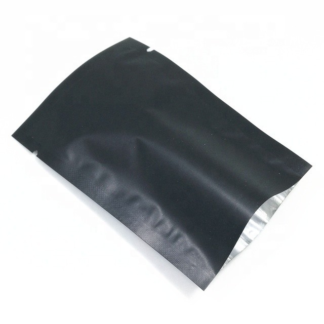 Matte Open Top Mylar Black Vacuum Heat Sealing Packing Plastic Bag Aluminum Foil Bag