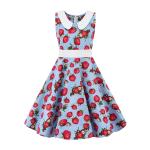 Girls Show Skirt Polka Dot Flower Doll Collar Retro Summer Children'S Clothing