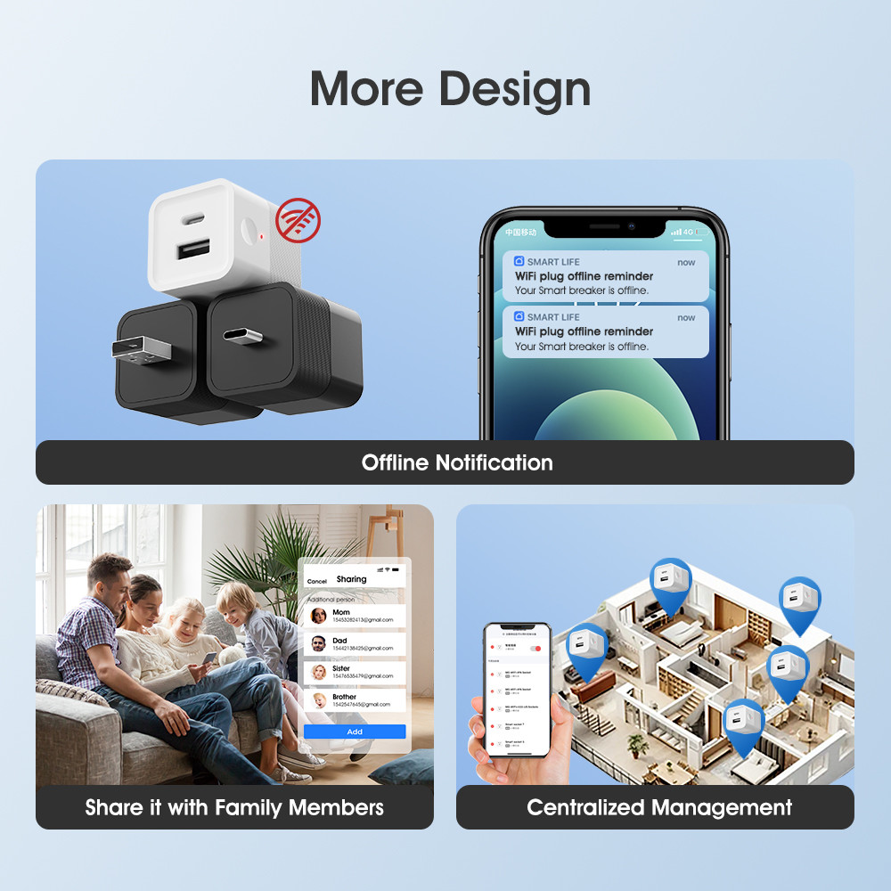 Tuya Smart WIFI Mini Portable Power Adapter Switch 5V Micro USB Type-C Charger Plug Wireless APP Timing Voice Works With Alexa For Light Strips