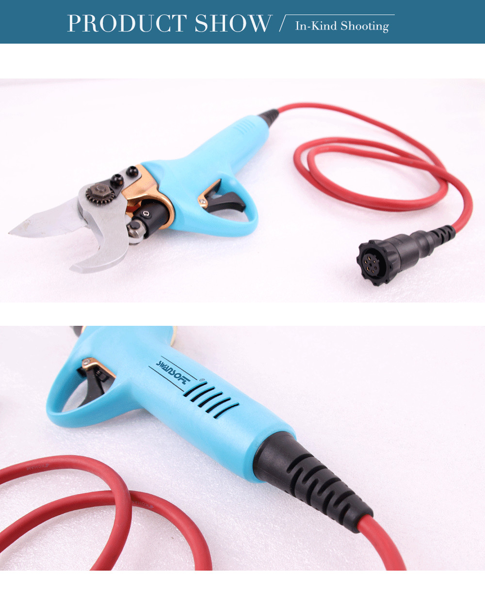 Swansoft 3.0CM Electric Bypass Pruner 36V li-ion battery electric garden pruning shear for vineyards and orchards