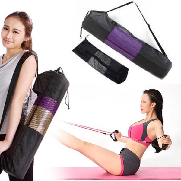 Buy cheap Black Portable Yoga Mat Carry Bag lightweight Nylon Pilates Womens Yoga Bag from wholesalers