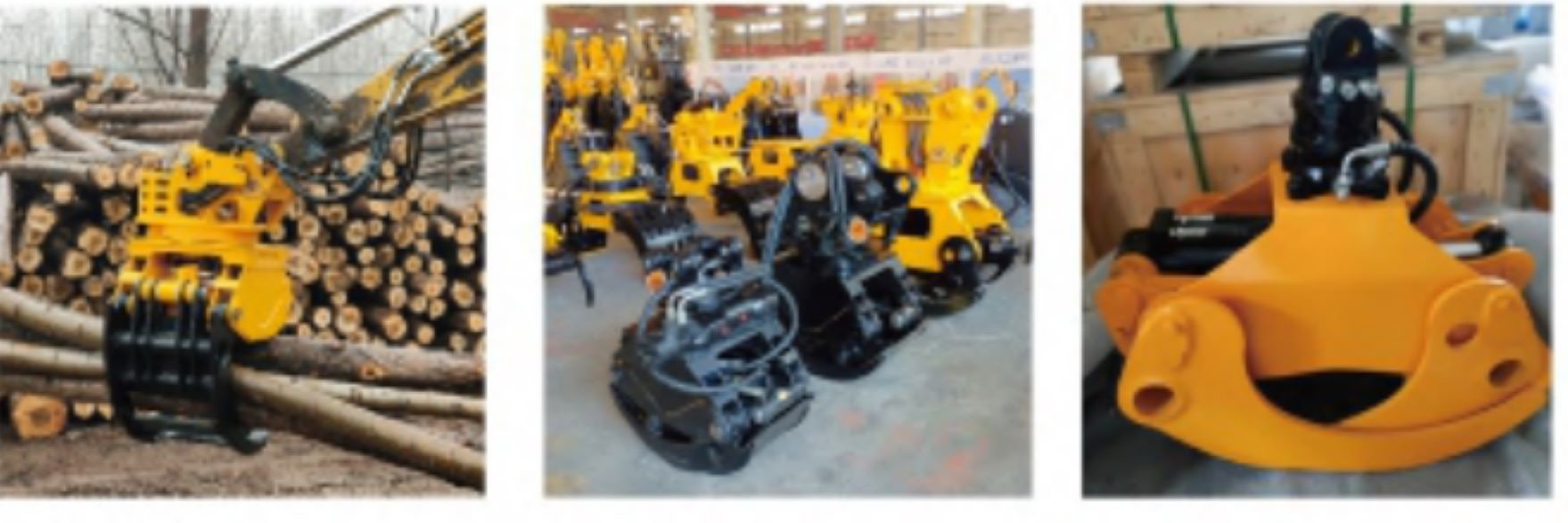 360 Degree Two Cylinder 5-50 Ton Excavator Wood Grapple Attachment