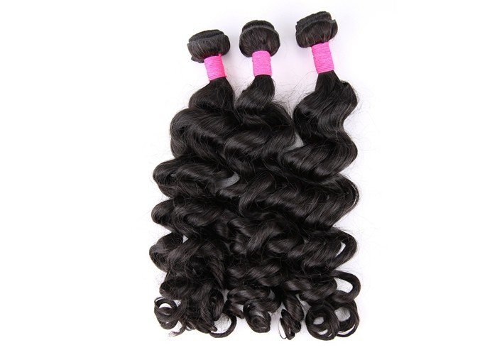 Original Color Virgin Human Hair Extensions Big Curl Natural Weave Can Be Straightened