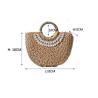 Buy cheap Beach Crochet Hand Bag Brown Shell Decor 32cm×18cm×5cm Size from wholesalers