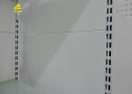 White Color Supermarket Steel Racks Glass Shelf Advertising Upright