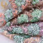 High End Embroidered Sequin Lace Fabric Nigeria Multicolor Water Soluble