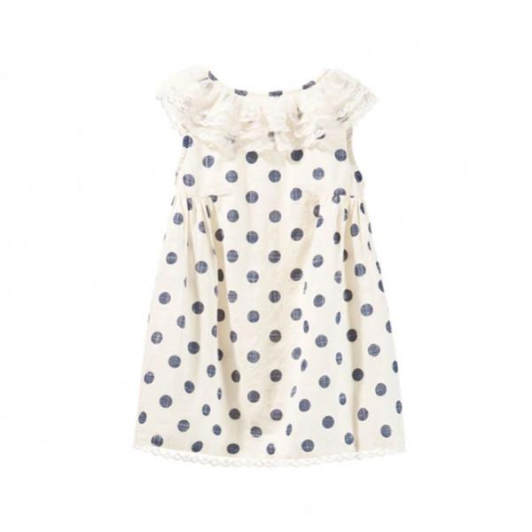 Buy cheap Lovely 100% cotton polka dot sleeveless kids girl casual summer dress from wholesalers