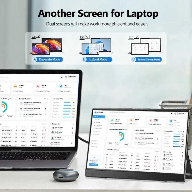 14 Inch Portable 1920*1200P LCD Touch Screen Monitor USB Compatible with Computer PC PS4 PS5